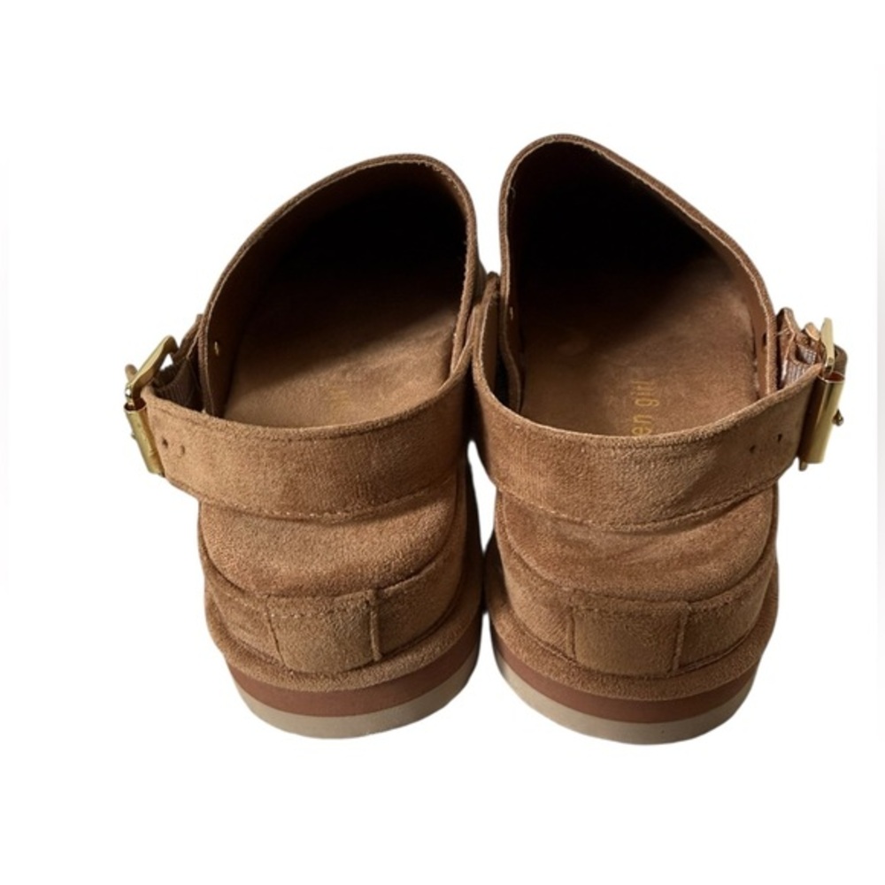 Steve Madden Graham Suede Clogs Brown‎ Mule Buckle Womens 7.5 NWOT - Picture 4 of 7